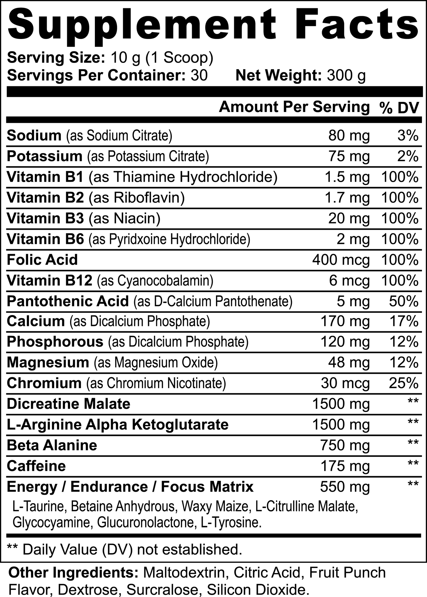 Nitric Shock Pre-Workout Powder Fruit Punch